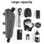 Efaster Bicycle Storage Frame Bag，100% Waterproof Bike Packing Bag，Triangle Large Cycling Tube Pouch Quick Release Frame Bag，Bicycle Front Mobile Phone Bag Bike Accessory Bag