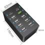 10 Ports Wall Charger,60W 10 Port (8 USB Port+PD 18W+QC 3.0) Charger Hub,Multiple Charging Station Desktop USB Rapid Charger,Compatible with Smartphones and Other USB Charging Devices