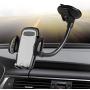 Crazefoto Cell Phone Holder for Car, Windshield Long Arm Car Phone Mount with One Button Design and Anti-Skid Base Car Holder Compatible with iPhone Xs MAX/XS/XR/X/8/7/7P/6s, Galaxy S6/S7/S8,Google