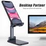 Adjustable Cell Phone Stand, Foldable Portable Desktop Table Stand Phone Holder,Angle Height Adjustable Phone Stand Holder for Desk Compatible with All Mobile Phone/iPad/Kindle/Tablet(Black)