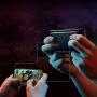 Zcogo Mobile Phone Gamepad Game Trigger Touch pad Touch Panel for iOS,Joystick 4 Triggers Buttoms for Most Handheld Game PUBG MOBA Knives Out with Rechargable Battery