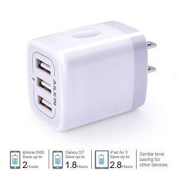 Wall Charger, USB Charger Adapter, Ailkin 3.1A/3Pack Muti Port Fast Charging Station Power Charge Base Block Plug Replacement for Phone 11Pro Max/X/8/7 Plus, Samsung S9/S8/S7, Kindle Fire USB Plug