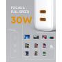 PD Charger AUKEY 36W 2-Port Foldable USB C Charger with 30W Power Delivery 3.0 & Dynamic Detect Type C Wall Charger for iPhone 11 Pro Max SE, Galaxy S10, Pixel 4 XL, MacBook, iPad, Airpods Pro, Switch