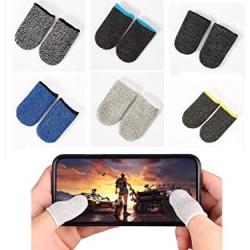 6 Pairs Gaming Finger Sleeve Touchscreen Finger Sleeve Anti-Sweat Breathable Touchscreen Finger Sleeve for Mobile Phone Games