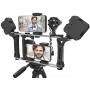 DREAMGRIP Evolution 2 MOJO Universal Modular Video Rig for All Smartphones, DSLR, Action Cameras - Complete Journalist Kit w/52-37-17mm Optics Adapter/Hood/2Filters/Gun Microphone/2LED Lights,etc