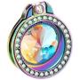 lenoup Iridescent Glitter Bling Bling Phone Ring Holder,Rainbow Sparkle Phone Ring Artificial Diamond Stand,Teal Rhinestone Cell Phone Finger Ring