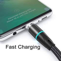 NetDot Gen12 3 in 1 Magnetic Fast Charging Data Transfer Cable Compatible with Micro USB & USB-C Smartphones and i-Product(3.3ft/2 Pack Black)