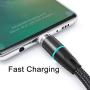 NetDot Gen12 3 in 1 Magnetic Fast Charging Data Transfer Cable Compatible with Micro USB & USB-C Smartphones and i-Product(3.3ft/2 Pack Black)