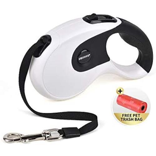 SWIHELP Dog Leash Retractable, 16 ft Pet Leash for Small Medium Large Dogs Up to 40 KG with One Button&Lock System for Training, Walking, Jogging
