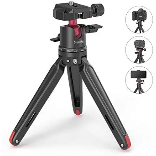 SMALLRIG Mini Tripod for Camera, Updated Desktop Tabletop Tripod with Arca-Type Compatible QR Plate, 360° Ball Head and 1/4 Screws Portable for Compact Cameras DSLRs, Phone, Gopro - BUT2664 SMALLRIG Mini Tripod for Camera, Updated Desktop Tabletop Tripod with Arca-Type Compatible QR Plate, 360° Ball Head and 1/4 Screws Portable for Compact Cameras DSLRs, Phone, Gopro - BUT2664
