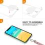 takyu Phone Lanyard, Universal Cell Phone Lanyard with Adjustable Nylon Neck Strap, Phone Tether Safety Strap Compatible with Most Smartphones with Full Coverage Case (Pink)