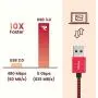 RAMPOW Short USB C Cable 0.65ft, 3A Fast Charging USB Cable C, Braided USB Type C Charger Compatible Samsung Galaxy S20/S10/S9/S8/Galaxy Note 9, LG V20/G5/G6, Sony and More - Red