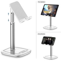 JOYROOM Cell Phone Stand, Adjustable Phone Holder Stand for Desk, Universal Desktop Phone/Tablet Stand Compatible with iPhone 11 Pro XS Max X 8 7 6S Plus Samsung Galaxy S10 S9 & Tablets (White)