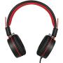 Kids Headphones - noot products K12 Foldable Stereo Tangle-Free 3.5mm Jack Wired Cord On-Ear Headset for Children/Teens/Boys/Girls/Smartphones/School/Kindle/Airplane Travel/Plane/Tablet (Red Black)