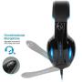 SADES Newest SA902 7.1 Channel Virtual Surround Sound USB Gaming Headset Over-ear Headphones with Noise Isolating Mic LED Light for PC Mac Computer Gamers(Black Blue)