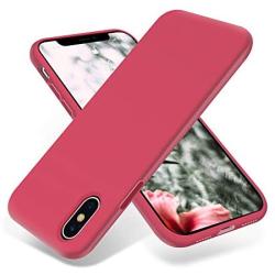 OTOFLY Liquid Silicone Gel Rubber Full Body Protection Shockproof Case for iPhone Xs/iPhone X，Anti-Scratch&Fingerprint Basic-Cases，Compatible with iPhone X/iPhone Xs 5.8 inch (2018), (Hibiscus)