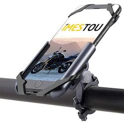 iMESTOU Bicycle Phone Holder Aluminium Alloy Bike Smartphone Cradle 360 Rotation Handlebar Mount for Large Phones 3.5-7.2 inch on Motorcycle UTV Street Bikes Snowmobile Dirt Bike