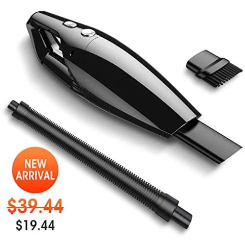 Handheld Vacuum Cordless 6KPA Hand Vacuum Cordless Rechargeable Small Car Vacuum Cleaner with High Power, Wet/Dry Portable Vacuum Hand Vac Cyclonic Suction with Quick Charge (Black)