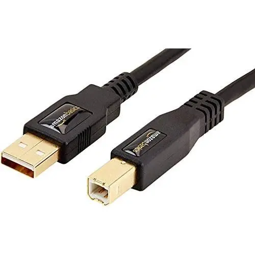 AmazonBasics USB 2.0 Printer Cable - A-Male to B-Male Cord - 6 Feet (1.8 Meters), Black AmazonBasics USB 2.0 Printer Cable - A-Male to B-Male Cord - 6 Feet (1.8 Meters), Black