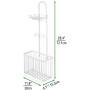 mDesign Free Standing Toilet Paper Holder Stand and Dispenser, with Storage for Tablet, Magazines, Books, Cell Phone While Dispensing 1 Roll - for Bathrooms/Powder Rooms - White