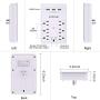 Multi Plug Outlet, Surge Protector, POWLIGHT USB Wall Charger with 3 USB Ports(Smart 3.4A Total), 6-Outlet Extender and Top Phone Holder for Your Cell Phone, White, ETL Listed