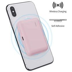 iWALK Qi Wireless Portable Charger Power Bank 3000mah by Sticking to iPhone,Compatible with iPhone Xs, XR, X,11, 8,Plus,Samsung Galaxy S10, S10+, S9, S9+, S8, S8+, Note 9, Nexus, HTC and More, Pink