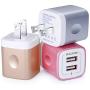 USB Charging Box, Charger Adapter, Ailkin 3-Pack 2.1Amp Dual Port Fast Charge Plug Cube Base Replacement for iPhone X/8/7/6S/6S Plus/6, Samsung Galaxy S7/S6/S5 Edge, LG, HTC, Huawei, Moto, Kindle