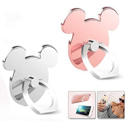 Cell Phone Ring Holder Stand(2 Pack) High Viscosity Finger Grip Reusable Washable 360 Rotation Universal Smartphone Kickstand Compatible for iPhone ipad Samsung Google HTC Most (SliverRosegold)