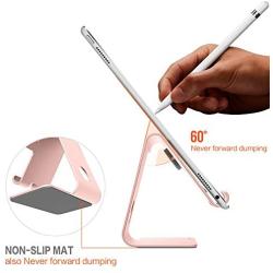 Cell Phone Stand Tablet Stand , ZVEproof iWatch iPhone Apple Watch Charging Station Stand Dock Cradle Holder for Mobile Phone (All Size) and Tablet (Up to 10.1 inch), Rose Gold