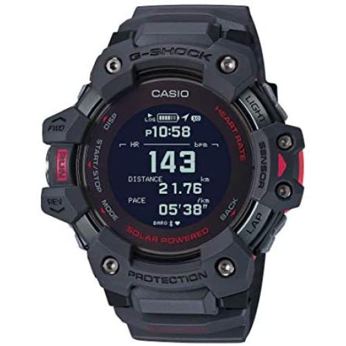 Casio Mens G-Shock Move, GPS + Heart Rate Running Watch, Quartz Solar Assisted Watch with Resin Strap, Gray, (Model: GBD-H1000-8CR)