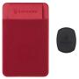 Sinjimoru Removable Cell Phone Wallet with Flap, Wireless Charging Compatible Phone Card Holder Wallet and iPhone Mount, Sinji Mount Flap Red