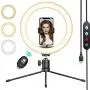QI-EU Ring Light with Tripod Stand & Phone Holder, 10.2" Selfie Ring Light for Live Stream/YouTube/Photography, Desk Makeup Ring Light 3 Colors & 10 Brightness Level Compatible with iPhone/Android QI-EU Ring Light with Tripod Stand & Phone Holder, 10.2" Selfie Ring Light for Live Stream/YouTube/Photography, Desk Makeup Ring Light 3 Colors & 10 Brightness Level Compatible with iPhone/Android