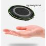 Wireless Charger, 5W, 7.5W, 10W Portable High Speed Universal Intelligent Induction Ultra-Thin Lightweight Fast Charger Compatible with iPhone, Samsung and Other Qi-Enabled Devices (No AC Adapter)