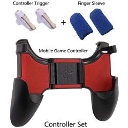 Viewm Pubg Mobile Controller Mobile Game Controller for PUBG/Fortnite/Shooting Game, Gaming Joystick with L1R1 Mobile Controller Trigger and Anti-Sweat Finger Sleeve, Gamepad Fit 5-6.5(inch) Android/i