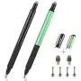 DIGIROOT (2Pcs 2-in-1 Precision Stylus Disc Tip with Fiber Tip for Notes-Taking, Drawing, Navigation on Touch Screen (4 Discs, 2 Fiber Tips Included)- (Black/Green) DIGIROOT (2Pcs 2-in-1 Precision Stylus Disc Tip with Fiber Tip for Notes-Taking, Drawing, Navigation on Touch Screen (4 Discs, 2 Fiber Tips Included)- (Black/Green)