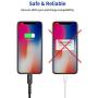 iPhone Charger Cable 6ft, JSAUX [Upgarded C89 Apple MFi Certified] Lightning Cable Nylon Braided USB Fast Charging Cord Compatible with iPhone 11 Xs Max X XR 8 7 6s 6 Plus SE 5 5s, iPad, iPod (Black)