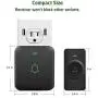 Wireless Doorbell, AVANTEK Mini Waterpoof Door Bell Kit Operating at 1000 Feet with 52 Chimes, 5 Volume Levels and LED Flash, Doorbell Chime with CD Quality Sound, Easy Setup