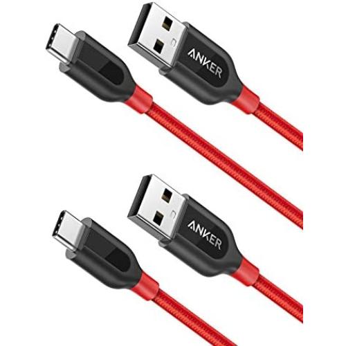 [2-Pack] Anker Powerline+ USB C to USB A Fast Charging Cable, for Samsung Galaxy Note 8 / S8 / S8+ / S9 /S10, Sony XZ, LG V20 / G5 / G6, Xiaomi 5 and More (3ft)