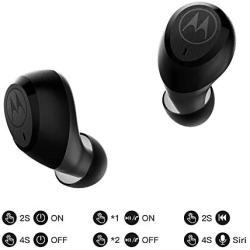 MOTOROLA Vervebuds 100 Earbud Headphones, Waterproof True Wireless Earbuds, Bluetooth 5.0 in-Ear with Hands-Free Call Microphone