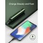 Mini Portable Charger 3350mAh Xcentz, Compact External Battery Premium Aluminum with Flashlight Lipstick-Sized Pocket Power Bank Phone Charger for iPhone, Samsung Galaxy, Other Android Phone - Green