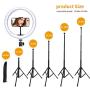 10 Selfie Ring Light with Tripod Stand & 2 Phone Holders, Pledulab Dimmable LED Makeup Camera Ringlight for Makeup/Photography/YouTube Videos/Vlog/TIK Tok/Live, Compatible with iPhone & Android