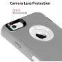 CAFEWICH iPhone 6/6S Case Shockproof High Impact Tough Rubber Rugged Hybrid Case Silicone Triple Protective Anti-Shock Shatter-Resistant Mobile Phone Case for iPhone 6/6S 4.7"(Gray-White)