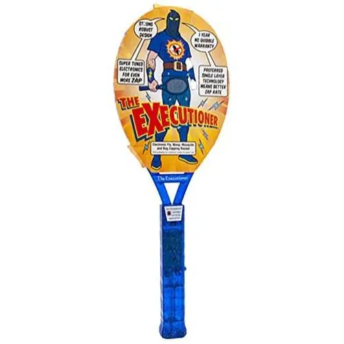 The Executioner Fly Killer Mosquito Swatter Racket Wasp Bug Zapper Indoor Outdoor Over 50cm Long (Blue) The Executioner Fly Killer Mosquito Swatter Racket Wasp Bug Zapper Indoor Outdoor Over 50cm Long (Blue)