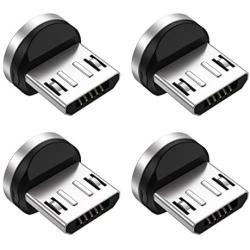 Melonboy Micro USB Magnetic Phone Cable Adapter [4-Pack], Magnetic Connector Tip Heads 360° Rotating Magnetic Plug for Micro USB Device