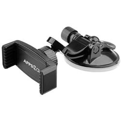 APPS2Car Suction Cup Phone Holder for Car with Adjustable Arm, Low Profile Dashboard Phone Mount Compact Windshield Window Dash Mobile Stand Compatible w/All iPhone and Android Cell Phones