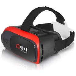 BNEXT VR Headset Compatible with iPhone & Android Phone - Universal Virtual Reality Goggles - Play Your Best Mobile Games 360 Movies with Soft & Comfortable New 3D VR Glasses | Red | w/Eye Protection