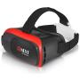 BNEXT VR Headset Compatible with iPhone & Android Phone - Universal Virtual Reality Goggles - Play Your Best Mobile Games 360 Movies with Soft & Comfortable New 3D VR Glasses | Red | w/Eye Protection