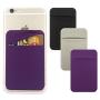 3Pack Cell Phone Card Holder[Double Secure With Pocket for ID/Credit Cards] for Back of Phone,Stick On Card Wallet Sticker Stretchy Lycra Fabric for iPhone,Android and Smartphones-Purple,Silver,Black