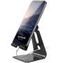 Adjustable Cell Phone Stand, Lamicall Phone Stand : [Update Version] Cradle, Dock, Holder Suitable to Switch, iPhone 8 X 7 6 6s Plus 5 5s 5c Charging, Accessories Desk, All Android Smartphone - Black