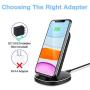 KKM Wireless Charger, 15W Qi-Certified Fast USB-C Wireless Charging Stand for iPhone SE 2020, Samsung Galaxy Note 20/ Note 20 Ultra/S20+/S10+, Google Pixel, LG, OnePlus and More Qi Enable Phones